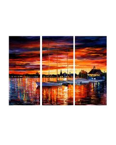 HELSINKI — SAILBOATS AT YACHT CLUB - SET OF 3